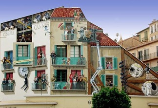 Pinturas Les Murs Peints nos prédios de Cannes