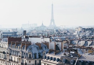 Vista da cidade de Paris no inverno