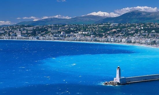Vista da Costa Azul na França