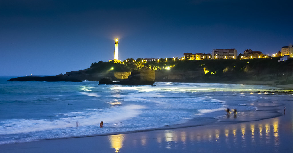 Mar de Biarritz à noite