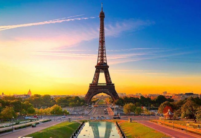 Paisagem da Torre Eiffel em Paris