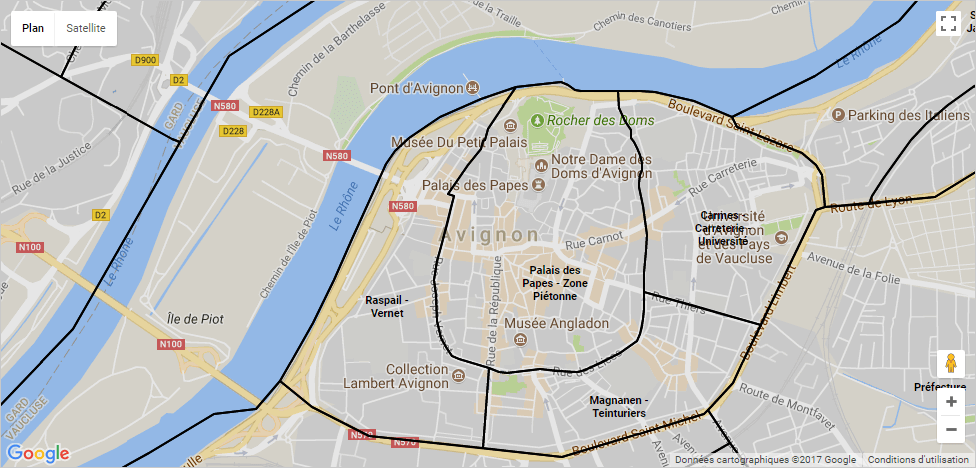Mapa de Avignon