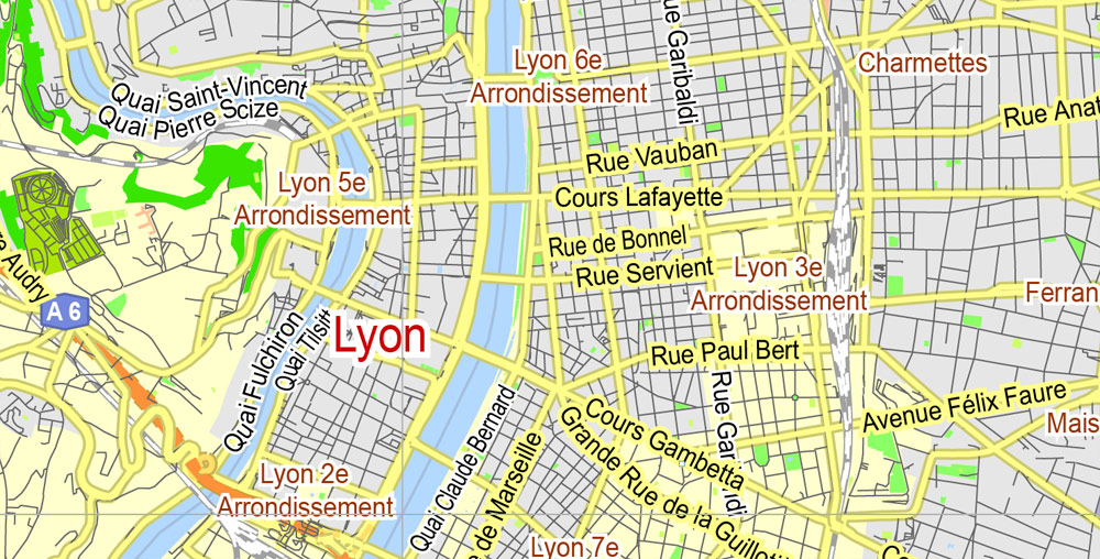 Mapa de Lyon