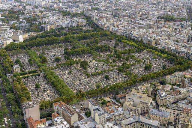 Vista aérea do Cemitério Père Lachaise