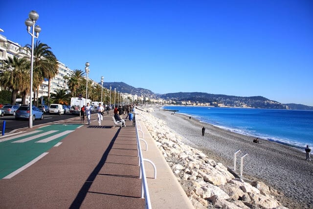 Vista da Promenade des Anglais em Nice
