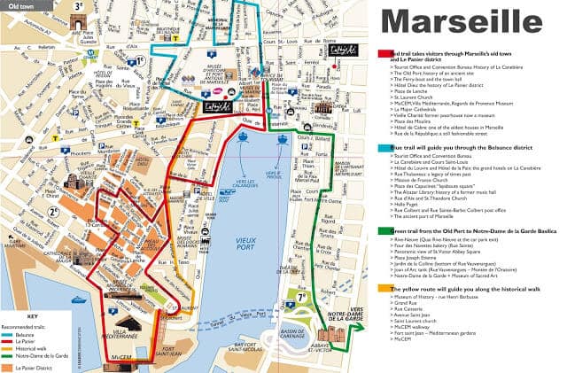 Mapa turístico de Marselha
