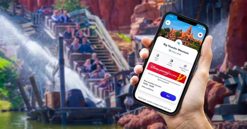 Disney Premier Access no aplicativo da Disneyland Paris