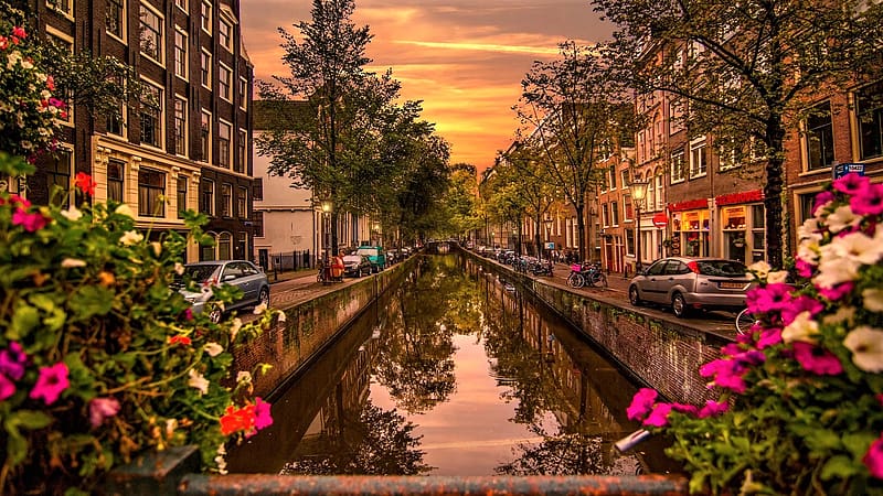 Paisagem em Amsterdã na Holanda
