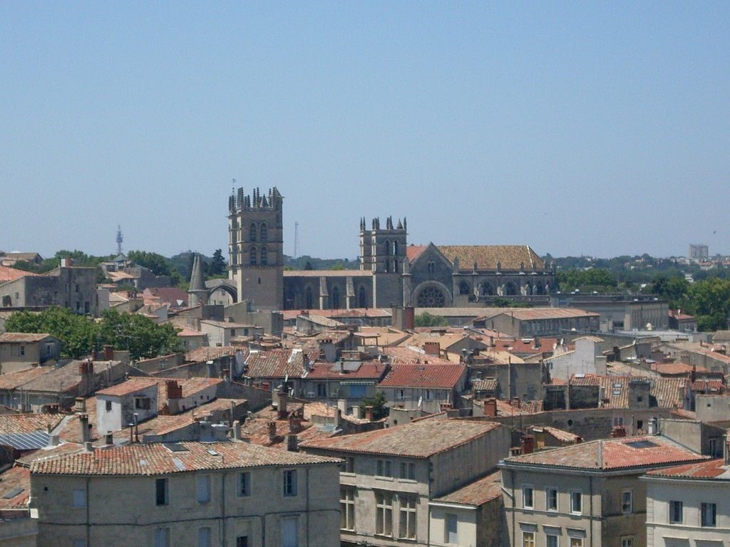 Vista aérea da Catedral de Montpellier